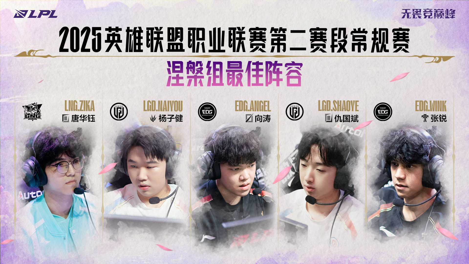 LPL第二赛段常规赛三阵：TheShy、Xun、Scout、Hope、Crisp